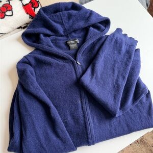 Cashmere Zip Up - Navy Blue